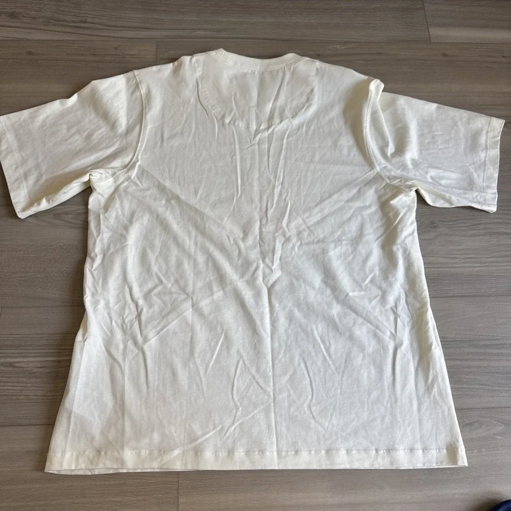 Men's adidas SS22 Geometry Pattern Printing Jade White Shirt Size Medium